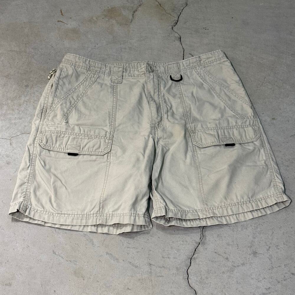 Unbranded Cream Khaki Cargo Shorts Mens Size 36 Casual Summer